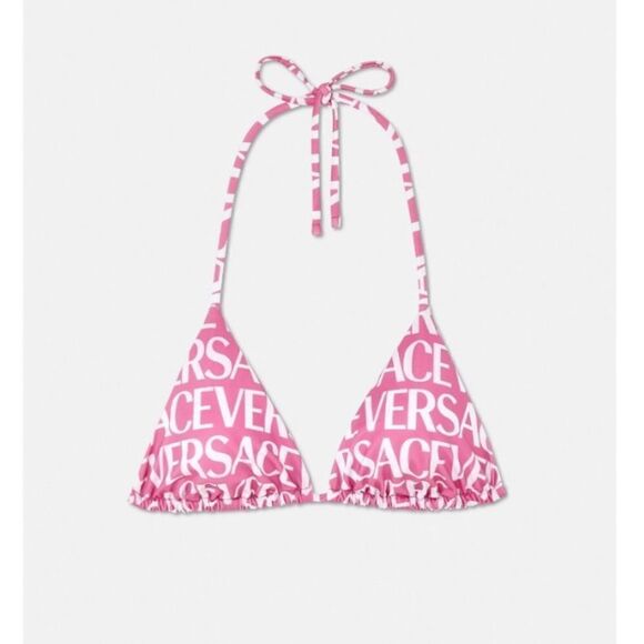 Versace Vita Logo Bikini top pink  Size 2/small NWT - Picture 1 of 7